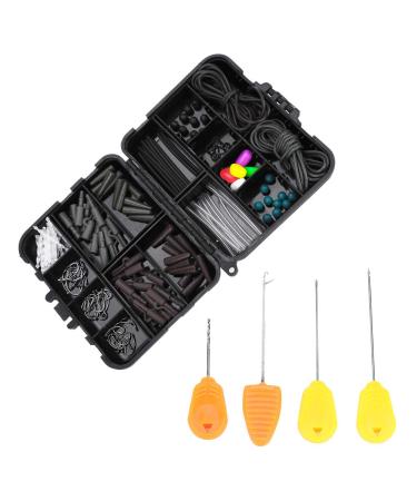 VGEBY Fishing Tackle Set,Carp Fishing Tackle Box Weights Clips Baiting Needles Hook Swivel Rig Kit Containing bait needle