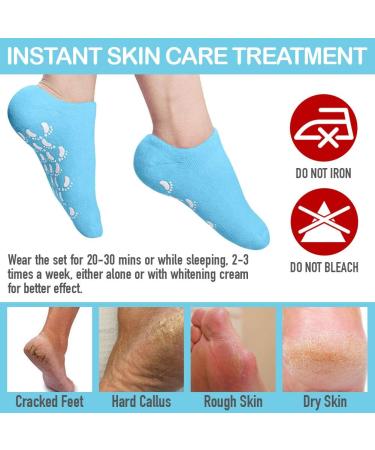 JIAHAO Moisturizing Spa Gloves and Socks for Dry Feet Thermoplastic Gel Repair to Heal Eczema Cracked Skin Calluses Cuticles Gel Lining Infused with Essential Oils Vitamins to Soften Skin - Buy Online on SooperMarket.com