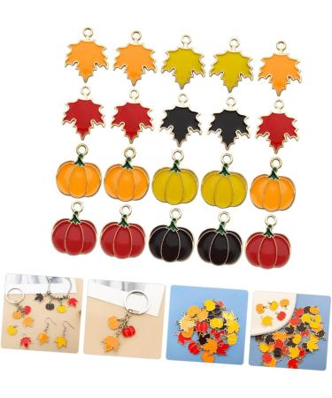 DIYEAH 32pcs Thanksgiving Pumpkin Head Pendant Bulk Charms Enamel Maple Leaf Charms Pumpkin Diy Jewelry Pendant Earrings Metal Charms for Jewelry Making Craft Supplies Bracelet Zinc Alloy - Buy Online on SooperMarket.com