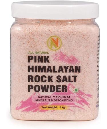 QURA Himalayan Pink Rock Salt Powder 1 Kg Jar Pack for Healthy Cooking Weight Loss & Salt Flush