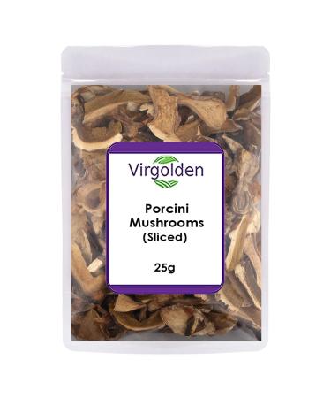 Porcini Mushrooms (Sliced) 25g by Virgolden - Great Source of Protein B Vitamins Vitamin D High Levels of Antioxidants