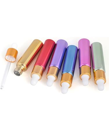 Tianzd 6 Pack 10ml Chrome Green Drip Bottles with Glass Pipette - Perfect for Essential Oils & Perfume Oils - Buy Online on SooperMarket.com