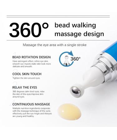 Under Eye Cream with 5% Caffeine & Retinol - Dark Circle Treatment Anti-Aging Serum with 360 Massage Roller for Bags Wrinkles & Puffiness - Buy Online on SooperMarket.com