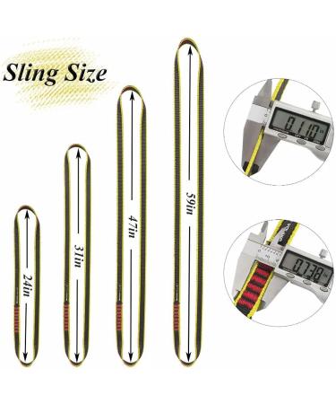 XINDA 16mm Nylon Sling Climbing Runner 22kN/4840lb CE UIAA Certified - 3 Pack 120cm Yellow - Ideal for Rock Climbing, Mountaineering, Rappelling, Hiking - Emergency Gear - Buy Online on SooperMarket.com