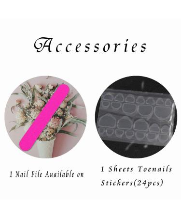 RODAKY Glossy White Press On Toe Nails for Women - 24PCS Fashion False Toenail Full Cover Acrylic Foot Nails - Buy Online on SooperMarket.com