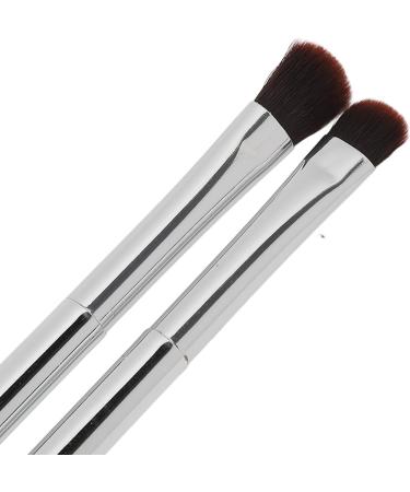 Eyeshadow Brush Silver Professional Soft Hair Eyelid Brush Double Ended Ergonomic for Makeup Artist for Home - Buy Online on SooperMarket.com