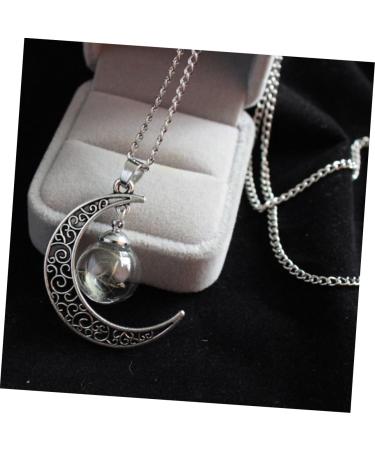 FOYTOKI Necklaces Women Chain Moon Necklace Women Necklace Dandelion Necklace Miss Jewelry Dried Flowers - Buy Online on SooperMarket.com