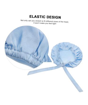 Silk Adjustable Hair Tie Bonnet for Sleeping - Blue | Healeved 1pc Soft Silk Hair Wrap Shower Cap for Night Sleep Care - Buy Online on SooperMarket.com