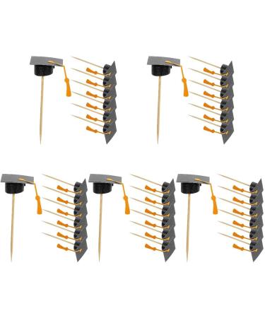 ABOOFAN 35pcs Graduation Cake Toppers Mini Graduation Caps Cupcake Picks for Class of 2024 Graduation Party Decorations