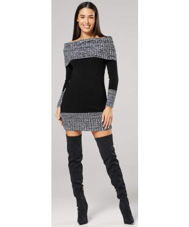 HAPPY MAMA Maternity Bardot Knitted Jumper Dress Pullover Sweater - Black (Size 16-18) - Buy Online on SooperMarket.com