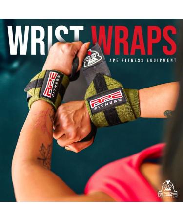 APE FITNESS 15 Heavy Duty Weightlifting Wrist Wraps with Thumb Loops - Green - Buy Online on SooperMarket.com