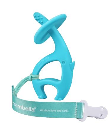 Baby Teething Toys for Babies 3-12 Months with Clip  Mombella Elephant Baby Teether 3-6 Month Old  Silicone Infant Teethers Toys 6-9 Months  Chew Toy to Message Sore Gum  Newborn Baby Toy Gifts  Blue