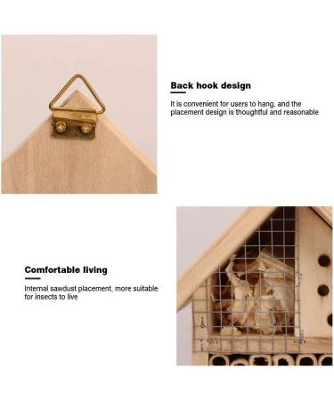 Wooden Butterfly House Safe Protective Insect House Bee Hotel Butterfly Habitat for Mason Bees Solitary Gardens Ladybugs Butterfly  - Buy Online on SooperMarket.com