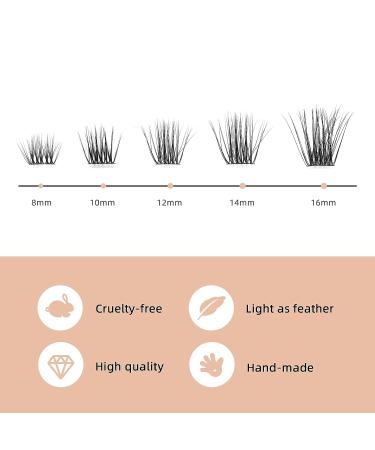 72 Pcs C Curl 8-16mm Lash Clusters DIY Eyelash Extensions - Professional Reusable Makeup for Self-application - Buy Online on SooperMarket.com