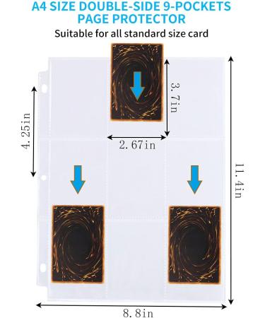 2088 Pockets Baseball Card Sleeves - Premium Double-Sided Trading Card Binder for Pokemon, Yugioh, Sports & Football Cards - 116 Sheets - Buy Online on SooperMarket.com