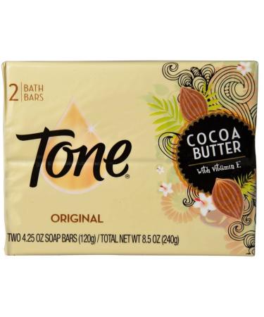 Tone Bath Bars Cocoa Butter 4.25 Ounce (Pack of 2)