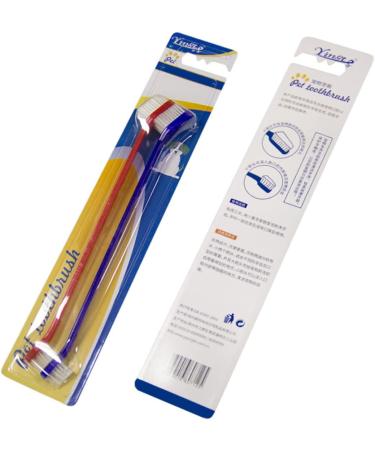 Sosoport 2pcs Set Pet Toothbrush Big Head Toothbrush Soft Dogs Finger Toothbrush Cat Double Head Toothpaste - Buy Online on SooperMarket.com