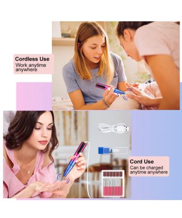 Senignol Cordless Nail Drill - 30000RPM Portable Electric File Kit for Acrylic Nails | 5 Speeds Manicure Pedicure Set - Perfect Christmas Gift for Women - Buy Online on SooperMarket.com
