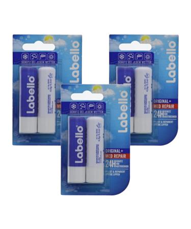 Labello Winter Mixpack (9.6 g) lip care set with Labello Original and Labello Med Repair for naturally beautiful lips lip balm without mineral oils