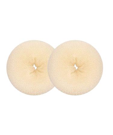 WACURRENTHYD Extra Hair Donut Bun Maker Blonde for Kid Ring Style Bun 2PCS Chignon Hair Small Doughnut Shaper for Short and Thin Hair (Small 2.5 Inch/Beige) Small(2IN) Beige Small(2IN)
