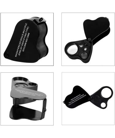 Gift2U Jewelers Eye Loupe 2 Lens 30X 60X Black White Illuminated Jewelry Magnifier with Bright LED Lights for Gems Jewelry 2 Pieces - Buy Online on SooperMarket.com