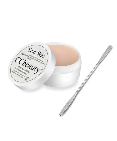 CCbeauty Professional Halloween Scar Wax(1.6 Oz) Kit SFX Special Effects Stage Makeup, Fake Wound Moulding Scars Wax with Spatula Tool for Fake Cuts Fake Nose Putty Makeup - Safe and Easy On Off