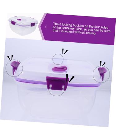 OFFSCH Double Layer Salad Box Japanese Bento Clear Container Crisper Container Square Food Box re-usable As Shown 19.4X19.4CM - Buy Online on SooperMarket.com