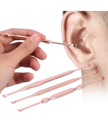 3pcs Earpick Set Ear Care Stainless Steel Tool Double Ended Wax Remover Cleaner Curette Spoon