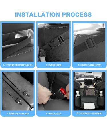 Adiwo Car Organizer: PU Leather Seat Storage Bag - Black | Durable Console Organizer for Liner, Pets, Children | Front Seat Purse Holder - Buy Online on SooperMarket.com