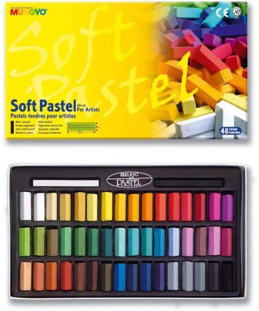 Non-Toxic Mungyo Soft Pastel Set - 48 Assorted Square Chalk Colors (US Version) - Buy Online on SooperMarket.com