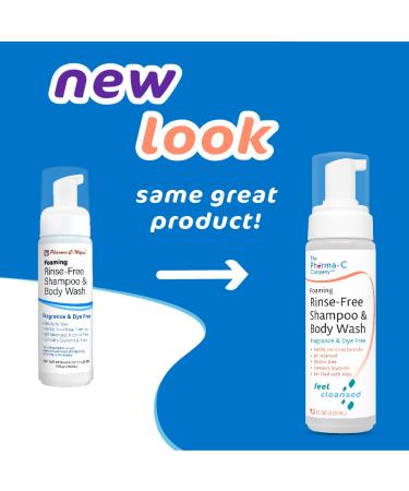 Pharma-C Foaming Rinse Free Shampoo & Body Wash 6 Pack - Waterless Hospital Tested Gentle Formula - Fragrance & Dye Free - Leaves Hair & Body Fresh - Buy Online on SooperMarket.com
