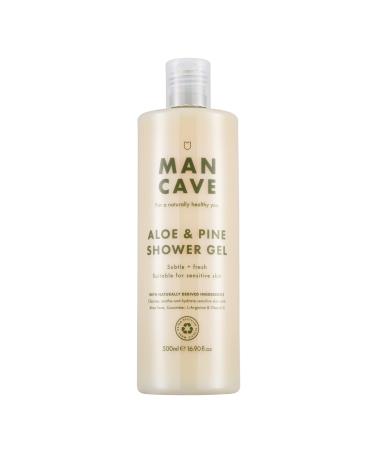 ManCave Aloe and Pine Shower Gel 500ml for Men Suitable for Sensitive Skin Sulphate free formulation Natural Formulation Vegan Friendly Tube made from Recycled Plastics Made in England 500 ml (Pack of 1) Aloe + Pine Shower