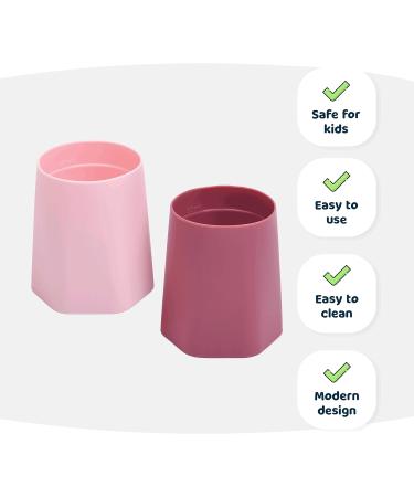 Tiny Twinkle Training Cup 2 Pack - Silicone Cups for Baby Led Weaning - Soft Open Cup for Independent Drinking (Pink Burgundy) - Buy Online on SooperMarket.com