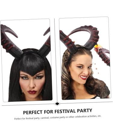 HAPINARY 1pc Devil's Horn Headband Bull Horn Headpiece Halloween Hair Accessories Women Long Horns Headpiece Devil Cosplay Hair Accessory Evil Horn Headdress Cosplay Headpiece Headbands Pu - Buy Online on SooperMarket.com