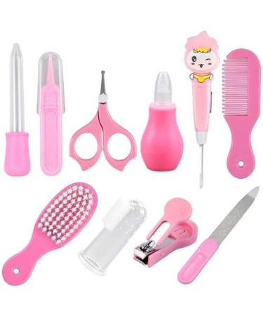 10 PCS Baby Healthcare Grooming Kit - Newborn Care Accessories in Pink - Buy Online on SooperMarket.com