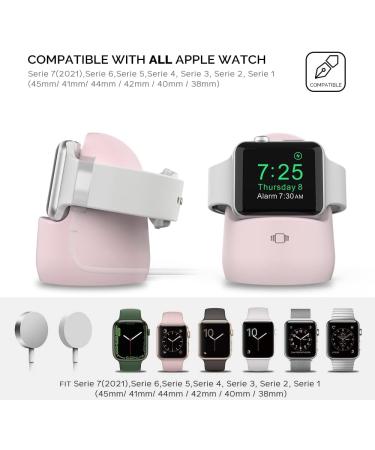 AhaStyle iWatch Stand Silicone Charging Dock Holder Accessories for Apple Watch Series 8/Ultra/SE2/7/6/SE/5/4/3/2/1(49/45/44/42/41/40/38mm)  Supports Nightstand ModeAdapters NOT Included(Pink) - Buy Online on SooperMarket.com