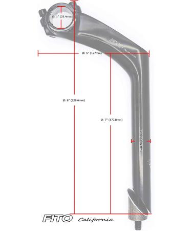 Fito Aluminum Alloy Handle Bar Stem - 25.4mm for Beach Cruiser, BMX, Comfort Bikes - Black - Buy Online on SooperMarket.com