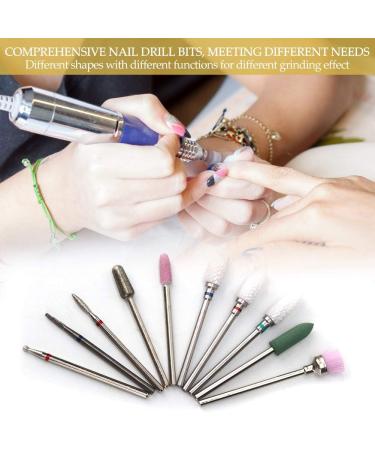 Set of 10 Nail Drills Nail Polish Machine Nail Care Tool Accessories (Grinding head set BH-01) - Buy Online on SooperMarket.com