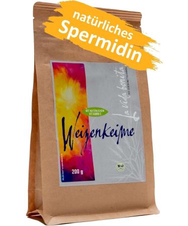100% fresh organic wheat germ 200 g - natural spermidine superfood | gently produced vegan lactose-free