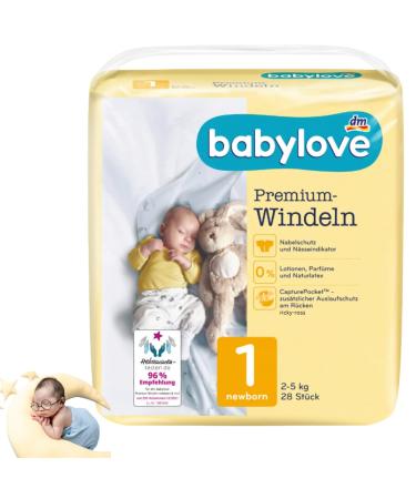 babylove diapers premium extra soft size 1 newborn 2-5kg 1 pack of 28 28 pieces (1 pack)