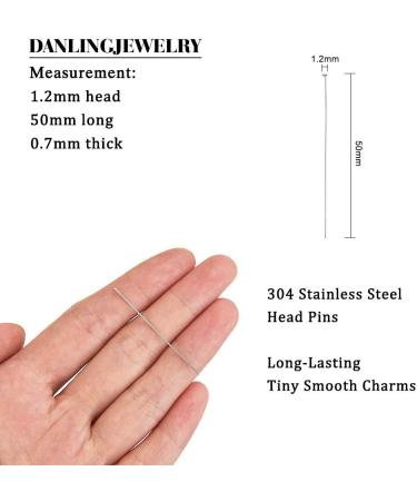 DanLingJewelry 304 Stainless Steel Flat Head Pins 1.97 Inch (50mm) - 23 Gauge - Pack of 100 - Jewelry Making Essentials - Buy Online on SooperMarket.com