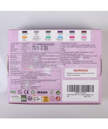 Edible Glitter Set - 12 Colors Tasteless Glitter Powder for Cakes Drinks & Chocolates | 3G Pack - Buy Online on SooperMarket.com
