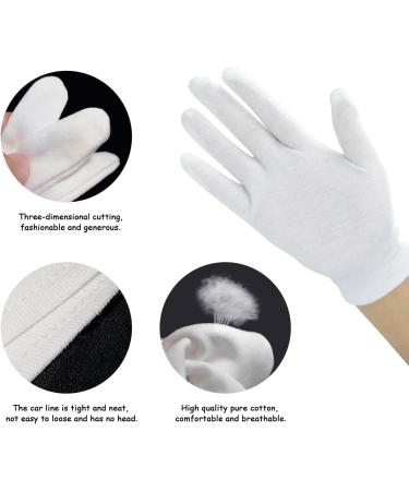 4 White Gloves + 1 Black Glove for Eczema Sensitive Dry Irritated Skin Overnight Hand Cream Lotion Protection Daily Work 100% Cotton Size 9" (5 Pairs) - Buy Online on SooperMarket.com