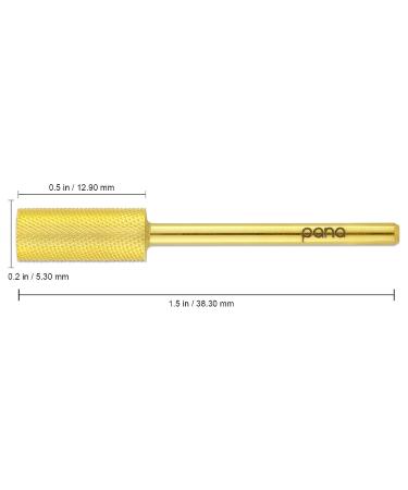 PANA Small Barrel Nail Drill Bit 2X Fine Grit - Gold | 3/32 Shank Size for Acrylic & Hard Gel Nails | Professional & Beginner Manicure Pedicure Tool - Buy Online on SooperMarket.com