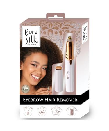 Pure Silk Eyebrow Hair Remover Shaver for Women Fine Tipped Eyebrow Shaver for Shaping and Styling Eyebrows Built in Light Gentle and Pain-Free Eyebrow Styling Tool Portable Battery Operated