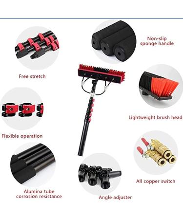 Window Cleaning Pole Kit Water Fed Telescopic Brush Extendable Cleaner Conservatory Roof Extending Rod Water Spray Brush Window Glass Photovoltaic Plate Cleaning 55cm Brush Head 12M/39FT - Buy Online on SooperMarket.com