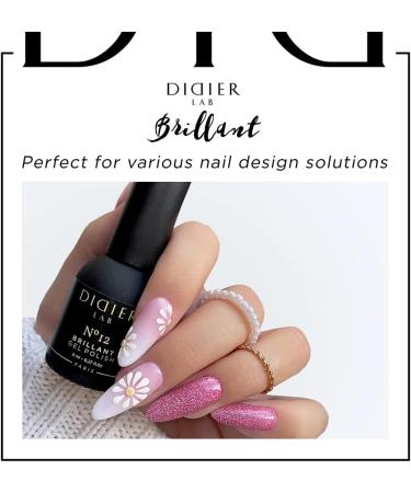 Didier Lab - Premium UV Gel Nail Polish - Brillant No. 12 - Gel Nail Varnish - Nail Art - Long-Lasting High Gloss Wear - Pink Gel Nail Polish - Gel Nails - Glitter Gel Nail Polish - Rich Pigment - Buy Online on SooperMarket.com