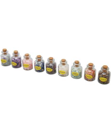 Chip Stones Set - Exquisite Colors in Glass Containers | 9 Mini Stone Bottles for DIY Projects - Portable & Versatile - Buy Online on SooperMarket.com