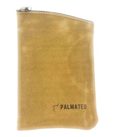 PALMATEO Handmade Genuine Leather Yerba Container I Yerba Mate Container I Modern Practical Yerbero for Men Women at Work Outdoor Travel Picnic - CUERO 500gr (Cuero Descarne Beige)