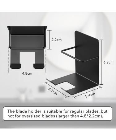 pickpiff Razor Holder with Razor Blades Refills Storage Self-Adhesive Stainless Shaver Hook Wall Mouthed Bathroom Shower Accessories Black Single Other - Buy Online on SooperMarket.com